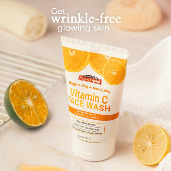 Saeed Ghani Vitamin C Face Wash 100ml – Brightening & Anti-Aging Cleanser with Natural Actives - Image 2