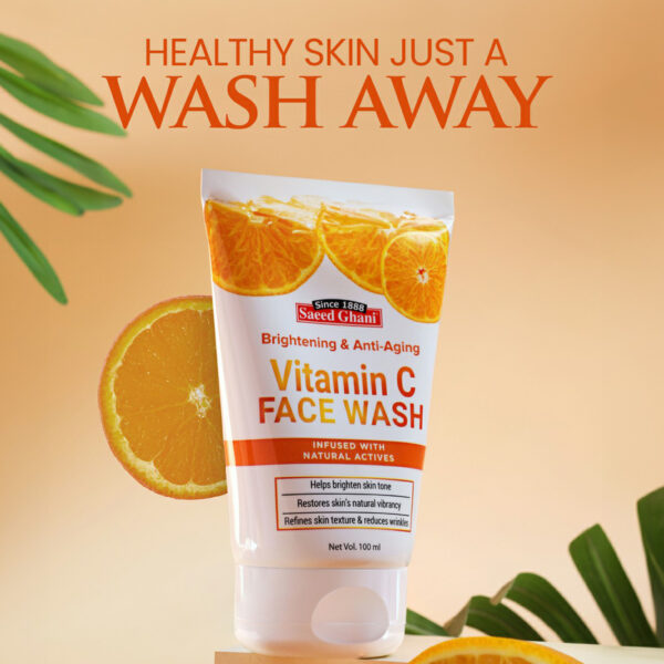 Saeed Ghani Vitamin C Face Wash 100ml – Brightening & Anti-Aging Cleanser with Natural Actives - Image 4