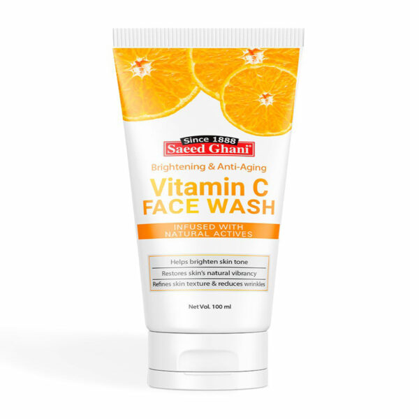 Saeed Ghani Vitamin C Face Wash 100ml – Brightening & Anti-Aging Cleanser with Natural Actives