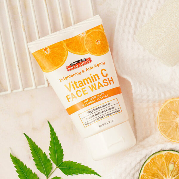 Saeed Ghani Vitamin C Face Wash 100ml – Brightening & Anti-Aging Cleanser with Natural Actives - Image 6