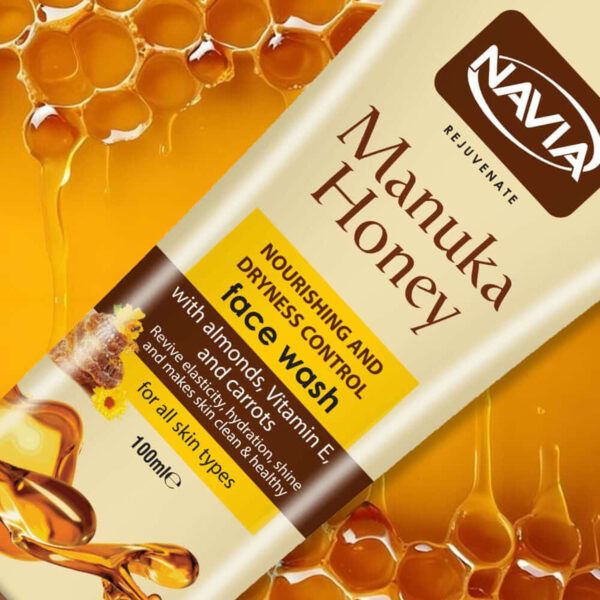 Navia Manuka Honey Face Wash 100ml – Nourishing & Dryness Control with Almonds, Vitamin E & Carrots - Image 4