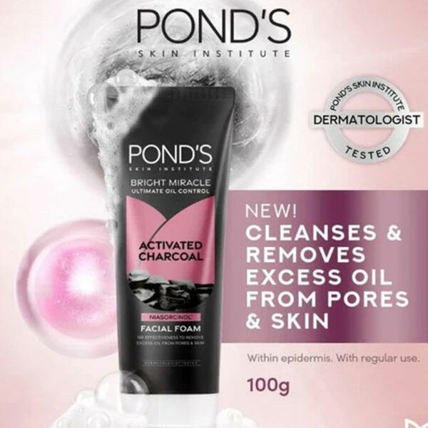 Pond's Bright Miracle Activated Charcoal Facial Foam – Ultimate Oil Control & Deep Cleanser - Image 6