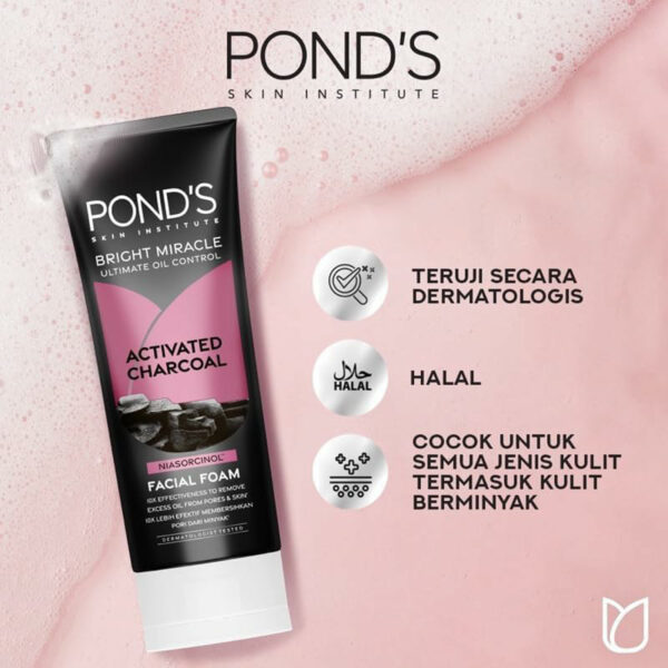 Pond's Bright Miracle Activated Charcoal Facial Foam – Ultimate Oil Control & Deep Cleanser - Image 7