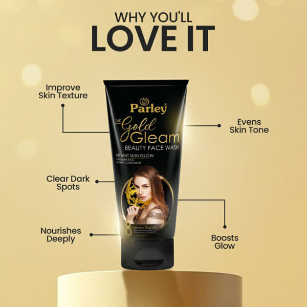 Parley 24K Gold Gleam Beauty Face Wash – Instant Skin Glow Cleanser for Radiant & Luminous Skin - Image 3