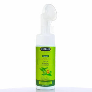 Hemani Expert Clear Face Tea Tree Foaming Face Wash 150ml – Anti-Acne Cleanser with Built-In Brush