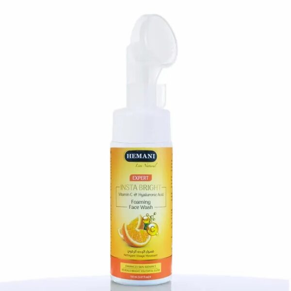 Hemani Insta Bright Foaming Face Wash 150ml – Vitamin C & Hyaluronic Acid | Skin Brightening & Glow Booster Cleanser - Image 4