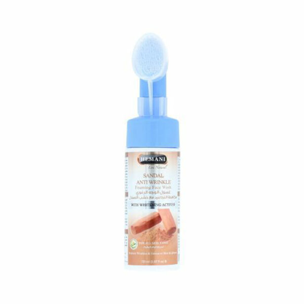 Hemani Sandal Anti Wrinkle Foaming Face Wash 150ml – With Whitening Actives & Soft Brush for Wrinkle Reduction - Image 2