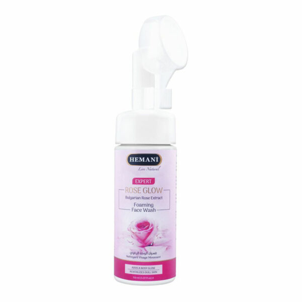 Hemani Rose Glow Foaming Face Wash 150ml – With Bulgarian Rose Extract | Glow-Boosting Cleanser for Dull Skin