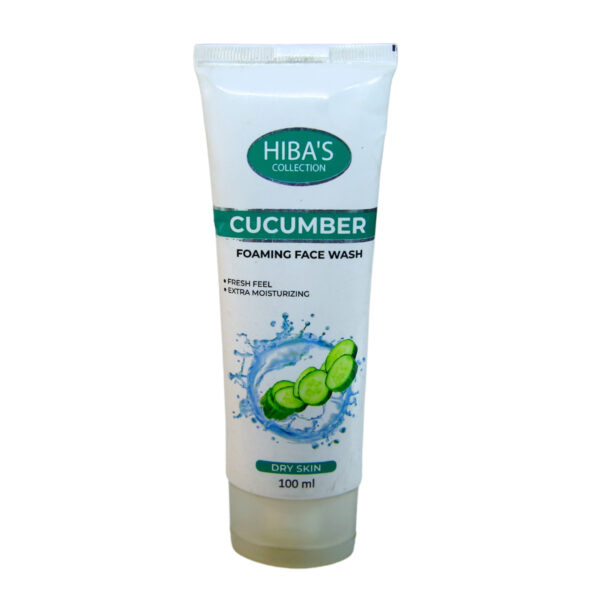 Hiba's Cucumber Foaming Face Wash 100ml – Extra Moisturizing for Dry Skin