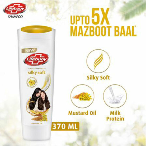 Lifebuoy Silky Soft Strength Shampoo – Mustard Oil & Milk Protein – 370ml - Image 5