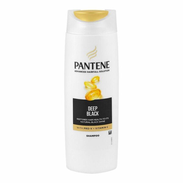 Pantene Deep Black Shampoo – Pro-V + Vitamin C for Natural Black Shine – 185ml