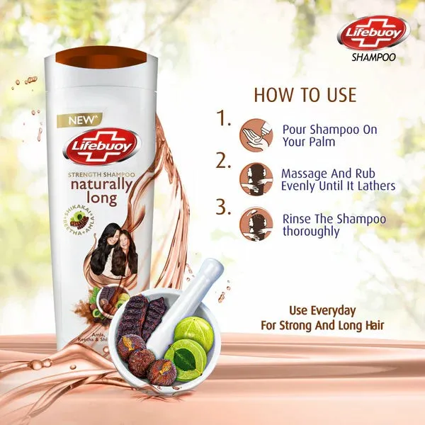 Lifebuoy Naturally Long Strength Shampoo – Amla, Reetha & Shikakai – 370ml - Image 2