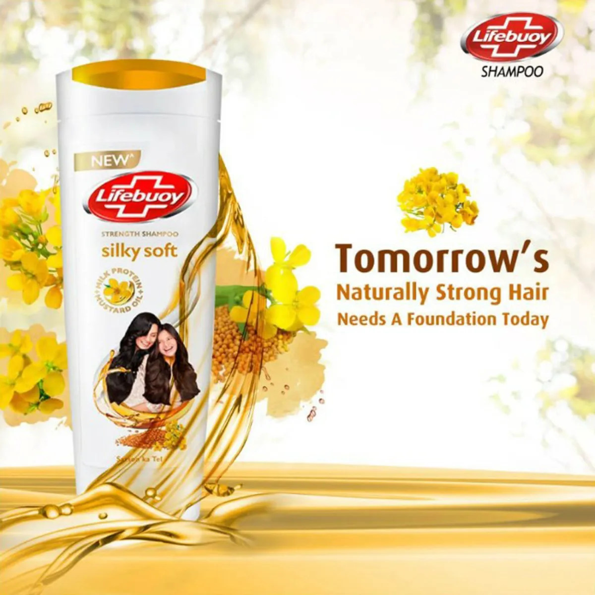 Lifebuoy Silky Soft Strength Shampoo – Mustard Oil & Milk Protein – 370ml - Image 3
