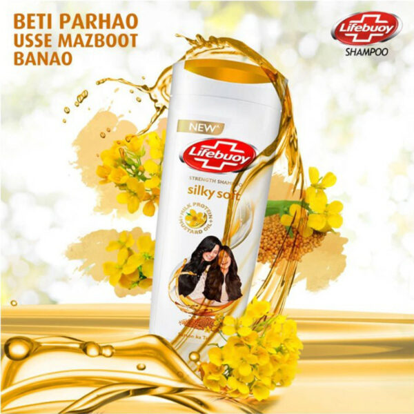 Lifebuoy Silky Soft Strength Shampoo – Mustard Oil & Milk Protein – 370ml - Image 4