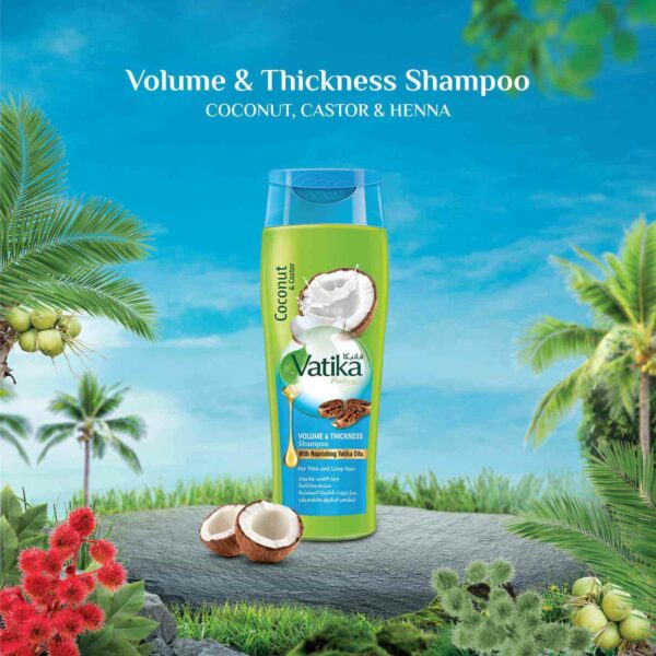 Vatika Coconut & Castor Volume & Thickness Shampoo – 185ml - Image 6