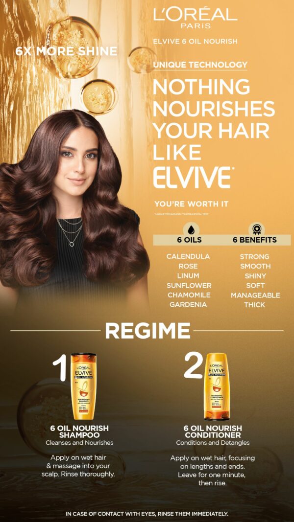 L'Oréal Paris Elvive 6 Oil Nourish Nourishing Shampoo – 360ml - Image 5