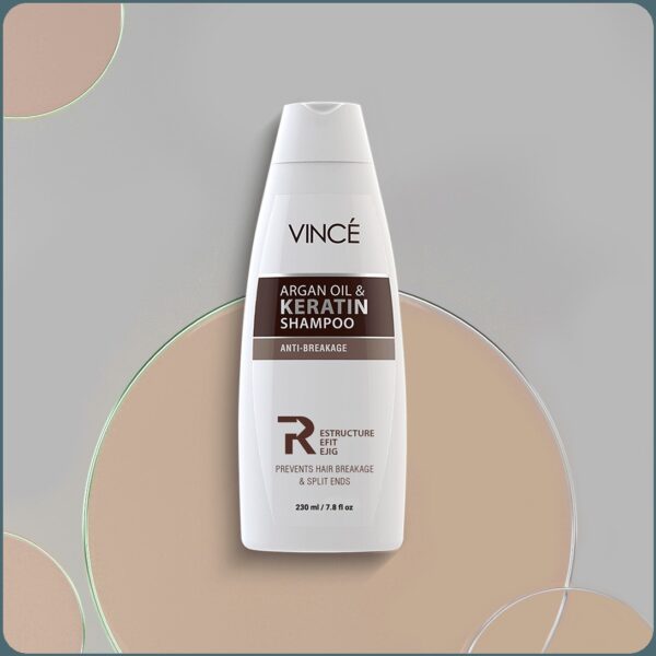 Vincé Argan Oil & Keratin Shampoo – Anti-Breakage, Prevents Hair Breakage & Split Ends – 230ml - Image 7