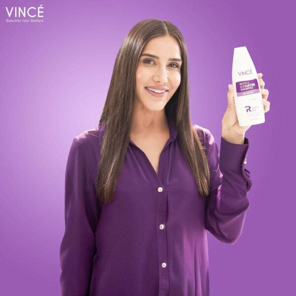 Vincé Biotin & Keratin Shampoo – Anti Hair-Fall, Strengthens Hair & Prevents Damage – 230ml - Image 5