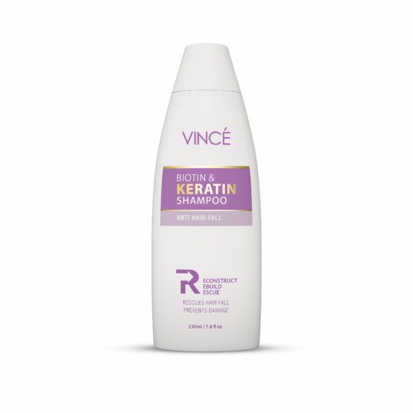 Vincé Biotin & Keratin Shampoo – Anti Hair-Fall, Strengthens Hair & Prevents Damage – 230ml - Image 6