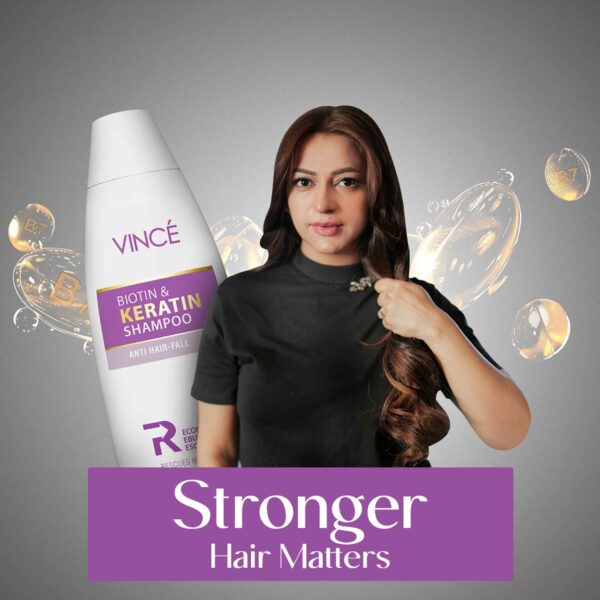 Vincé Biotin & Keratin Shampoo – Anti Hair-Fall, Strengthens Hair & Prevents Damage – 230ml - Image 7