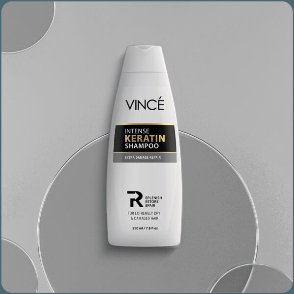 Vincé Intense Keratin Shampoo – Extra Damage Repair for Extremely Dry & Damaged Hair – 230ml - Image 4