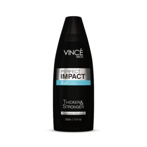 Vincé Men Perfect Impact 2-in-1 Shampoo + Conditioner – Thicker, Stronger Hair – Removes Dandruff – 230ml