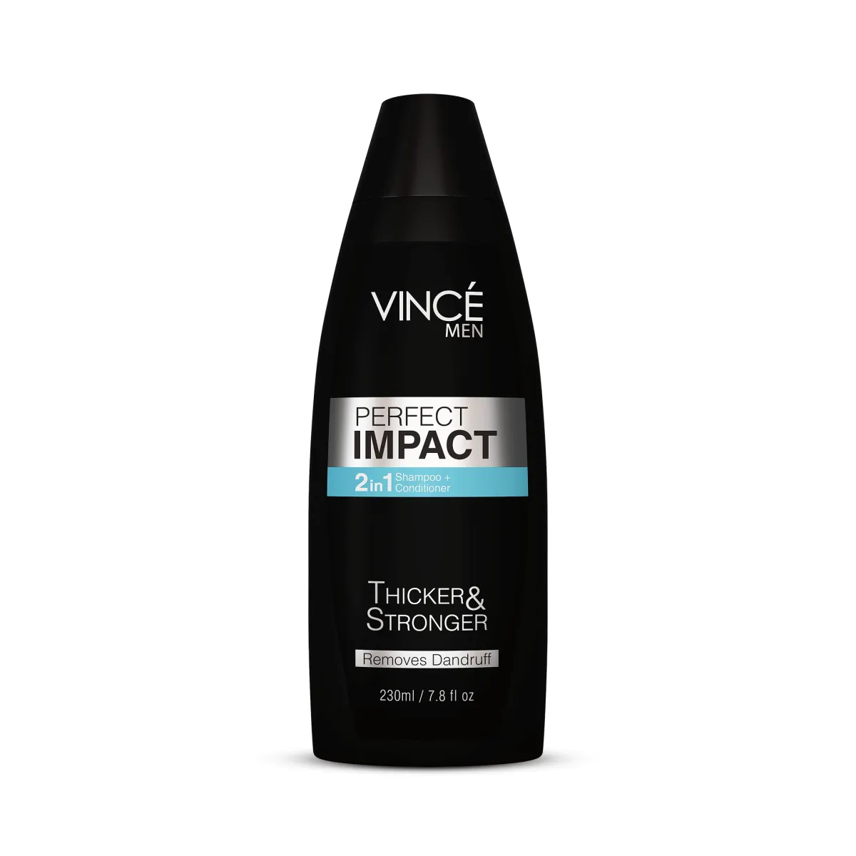 Vincé Men Perfect Impact 2-in-1 Shampoo + Conditioner – Thicker, Stronger Hair – Removes Dandruff – 230ml