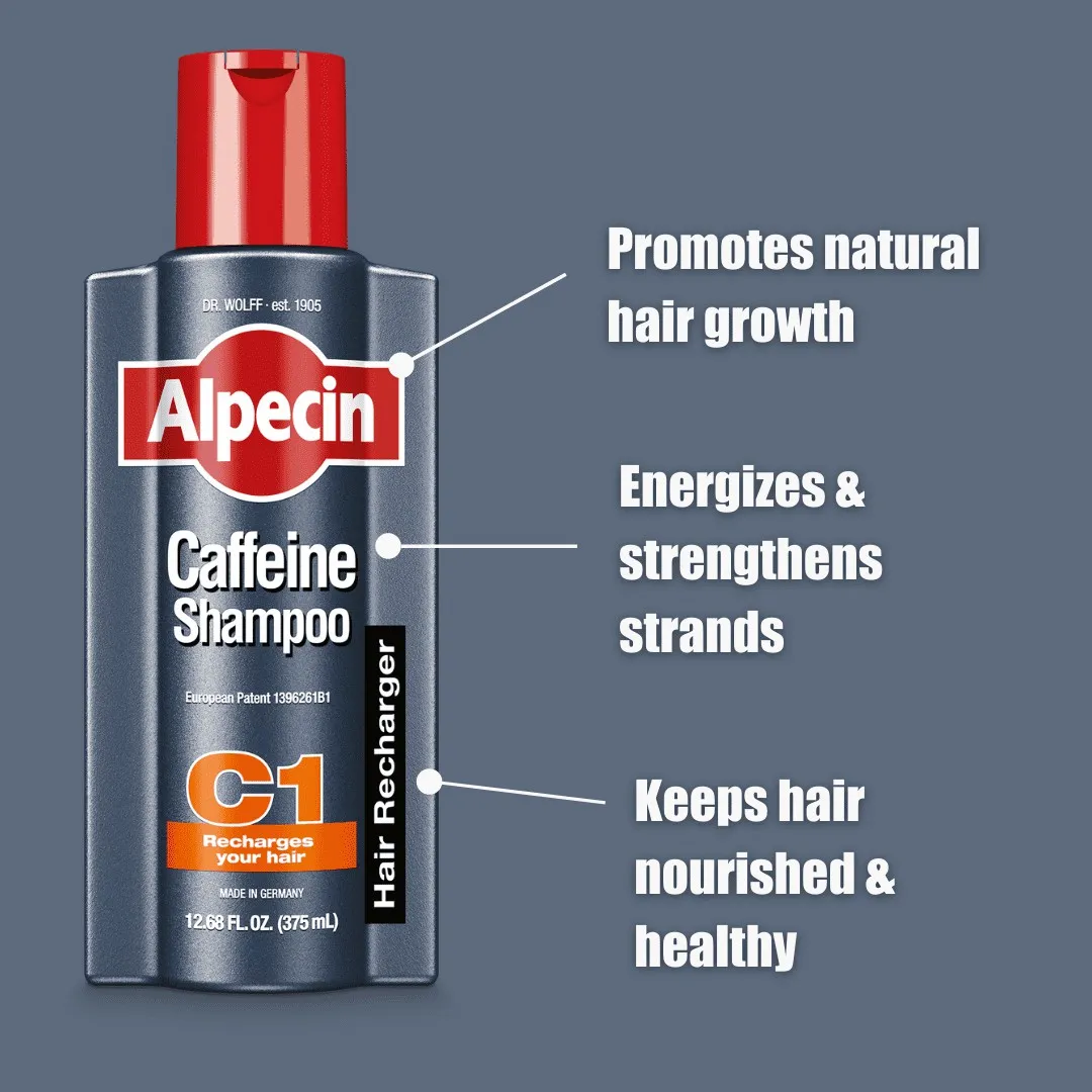 Alpecin C1 Caffeine Shampoo – Hair Recharger for Stronger Hair Roots – 375ml – German Formula - Image 3
