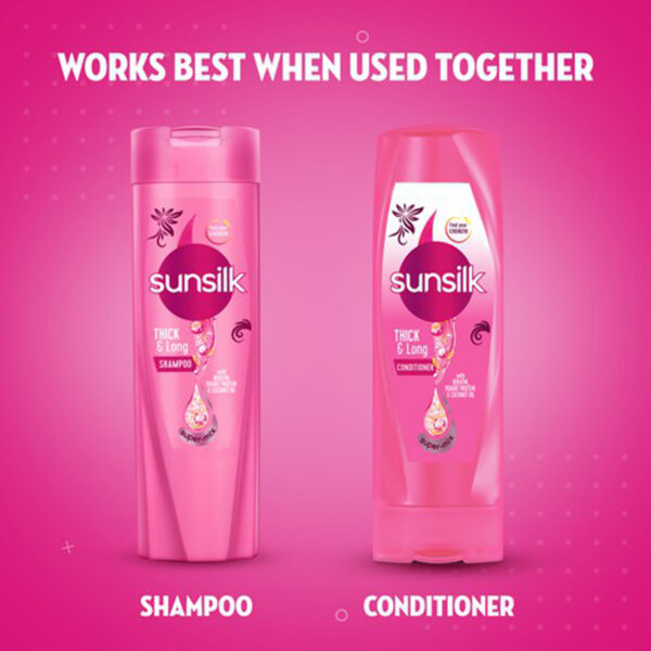 Sunsilk Thick & Long Shampoo – With Keratin, Yogurt Protein & Coconut Oil – Super-Mix Formula – 360ml - Image 10