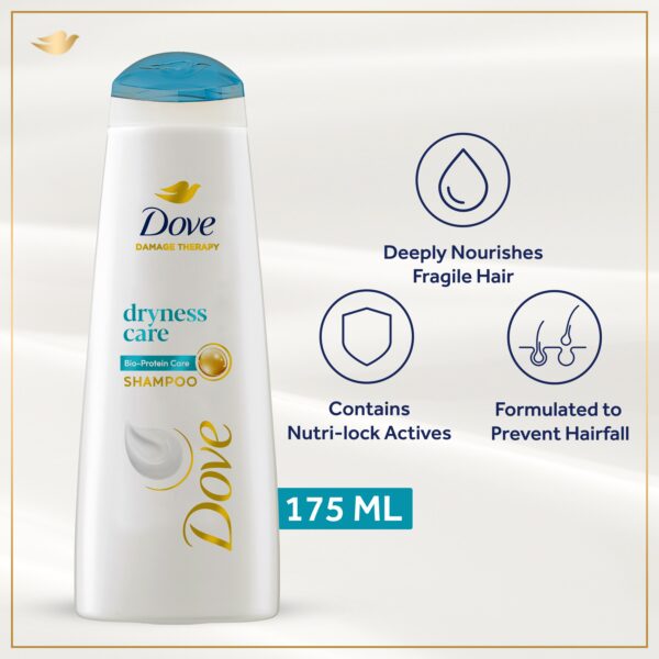 Dove Dryness Care Shampoo – Bio-Protein Care with Nutri-Lock Actives – 175ml - Image 4