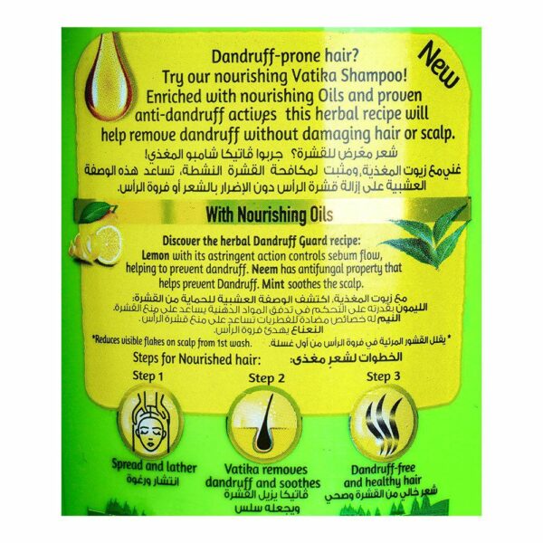 Vatika Naturals Neem & Lemon Dandruff Guard Shampoo – With Nourishing Oils – Removes Dandruff from First Wash – 400ml - Image 5