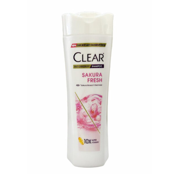 Clear Sakura Fresh Anti-Dandruff Shampoo – 300ml – 48H Freshness – With 10x Super Vitamins – For Healthy, Dandruff-Free Scalp