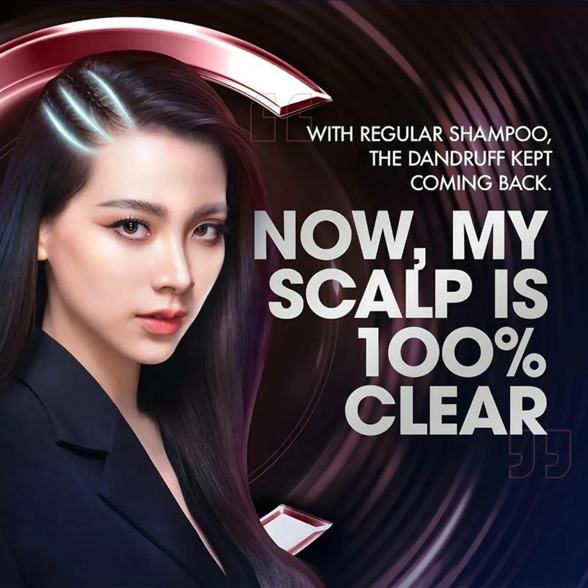 Clear Sakura Fresh Anti-Dandruff Shampoo – 300ml – 48H Freshness – With 10x Super Vitamins – For Healthy, Dandruff-Free Scalp - Image 4