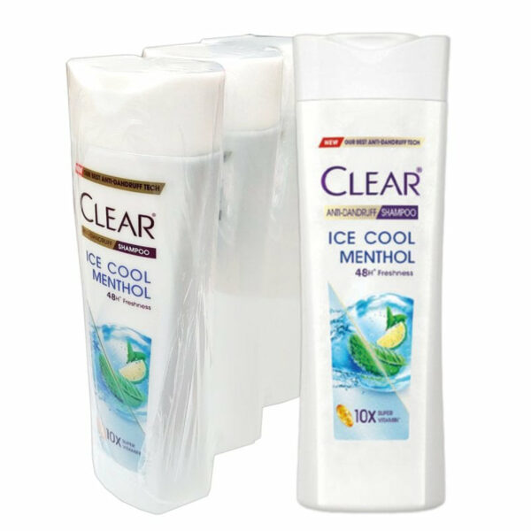 Clear Ice Cool Menthol Anti-Dandruff Shampoo – 48H Freshness – With Menthol & 10x Super Vitamins – For Cool, Dandruff-Free Scalp - Image 3