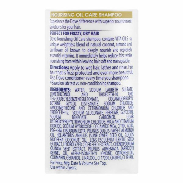 Dove Nourishing Oil Care Shampoo – Bio-Protein Care with Nutri-Oils – 360ml - Image 3