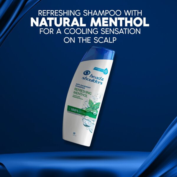 Head & Shoulders Refreshing Menthol Anti-Dandruff Shampoo – Cool & Energized Scalp – 185ml - Image 4