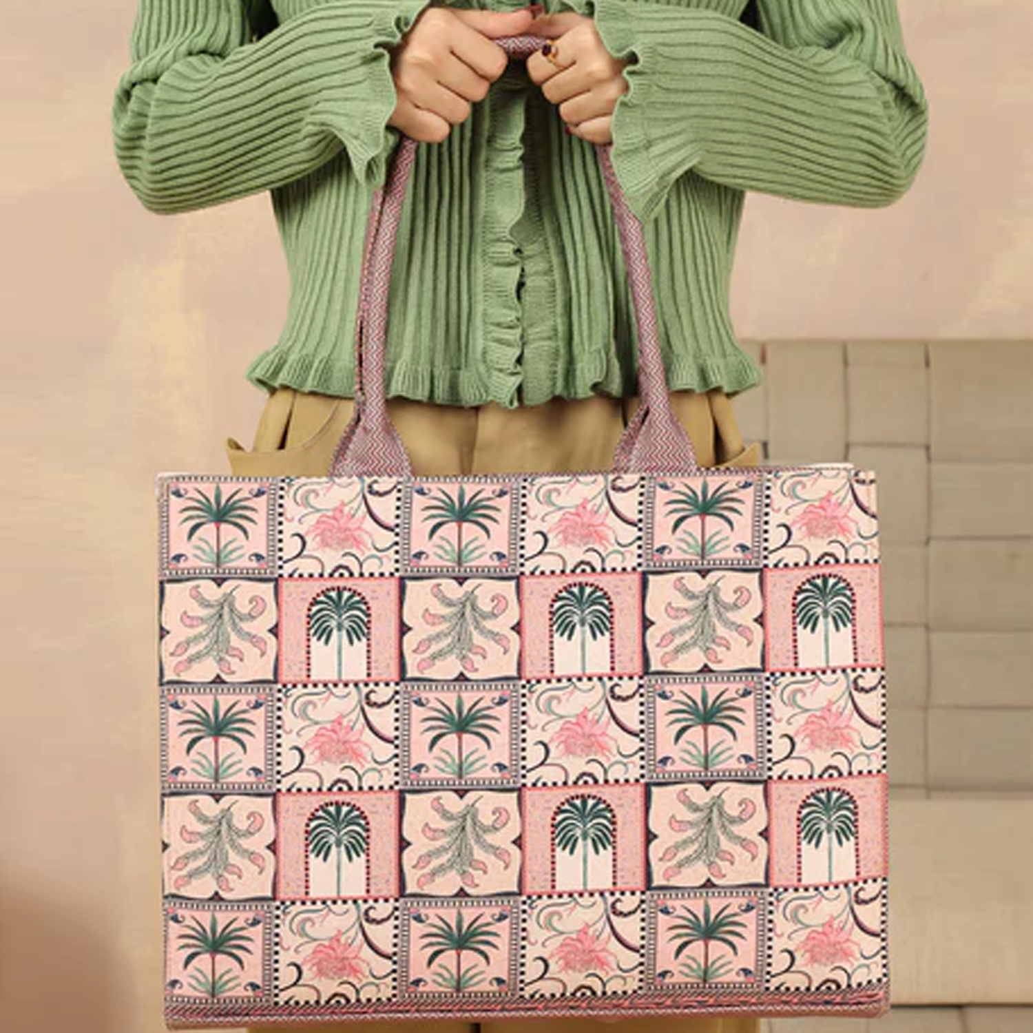 ZELLBURY Premium Canvas Tote Bag – Artistic Heritage, Floral & Mandala Prints - Image 7