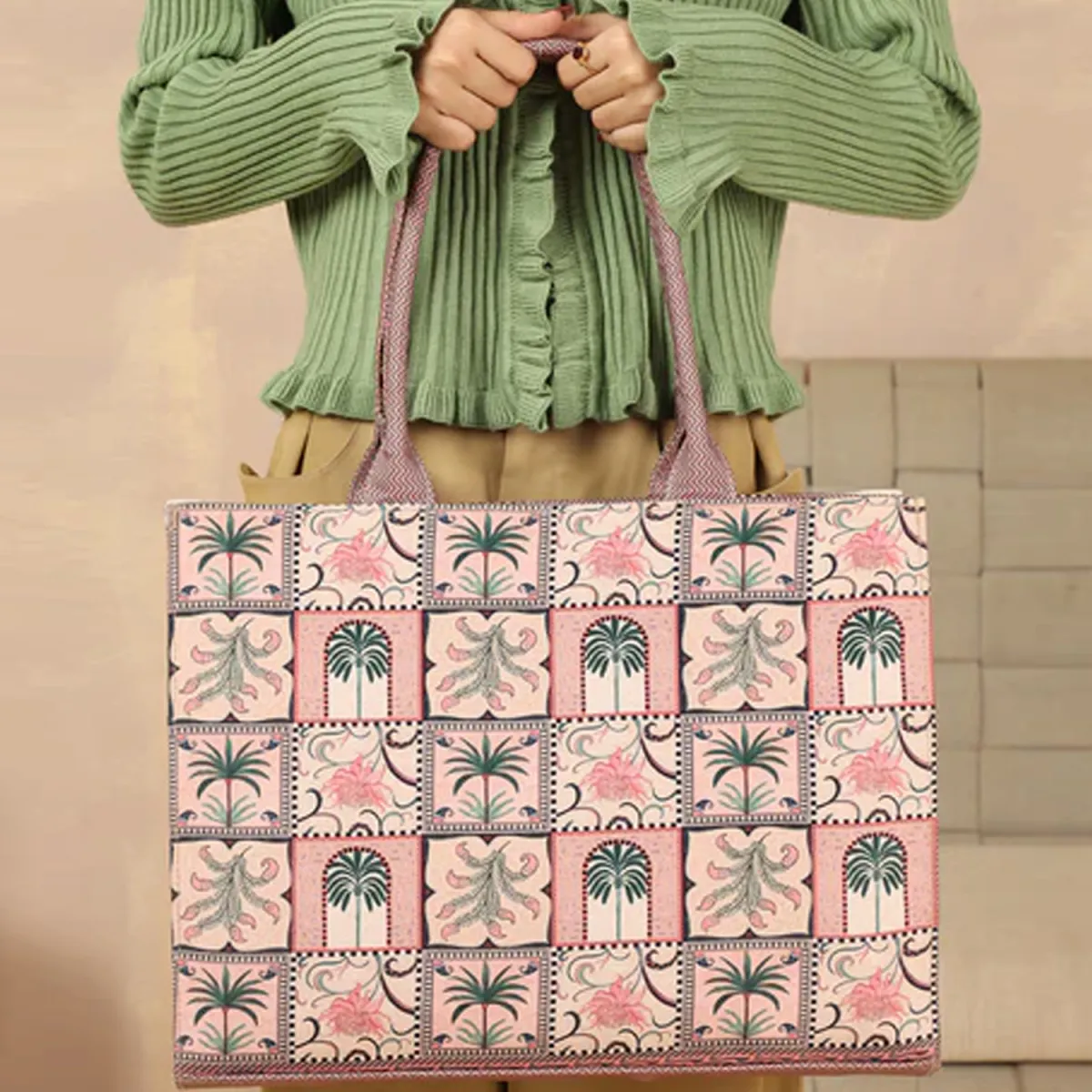 ZELLBURY Premium Canvas Tote Bag – Artistic Heritage, Floral & Mandala Prints - Image 7