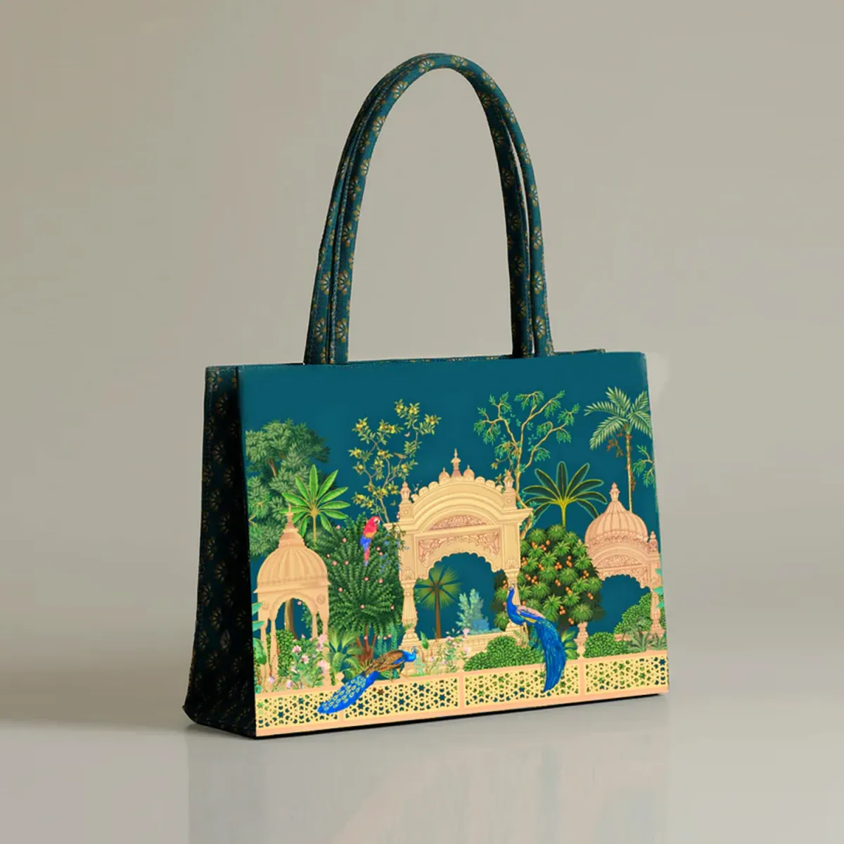 ZELLBURY Premium Canvas Tote Bag Artistic Floral & Heritage Print with Reinforced Handles - Image 4