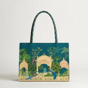 ZELLBURY Premium Canvas Tote Bag Artistic Floral & Heritage Print with Reinforced Handles