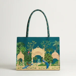 ZELLBURY Premium Canvas Tote Bag Artistic Floral & Heritage Print with Reinforced Handles