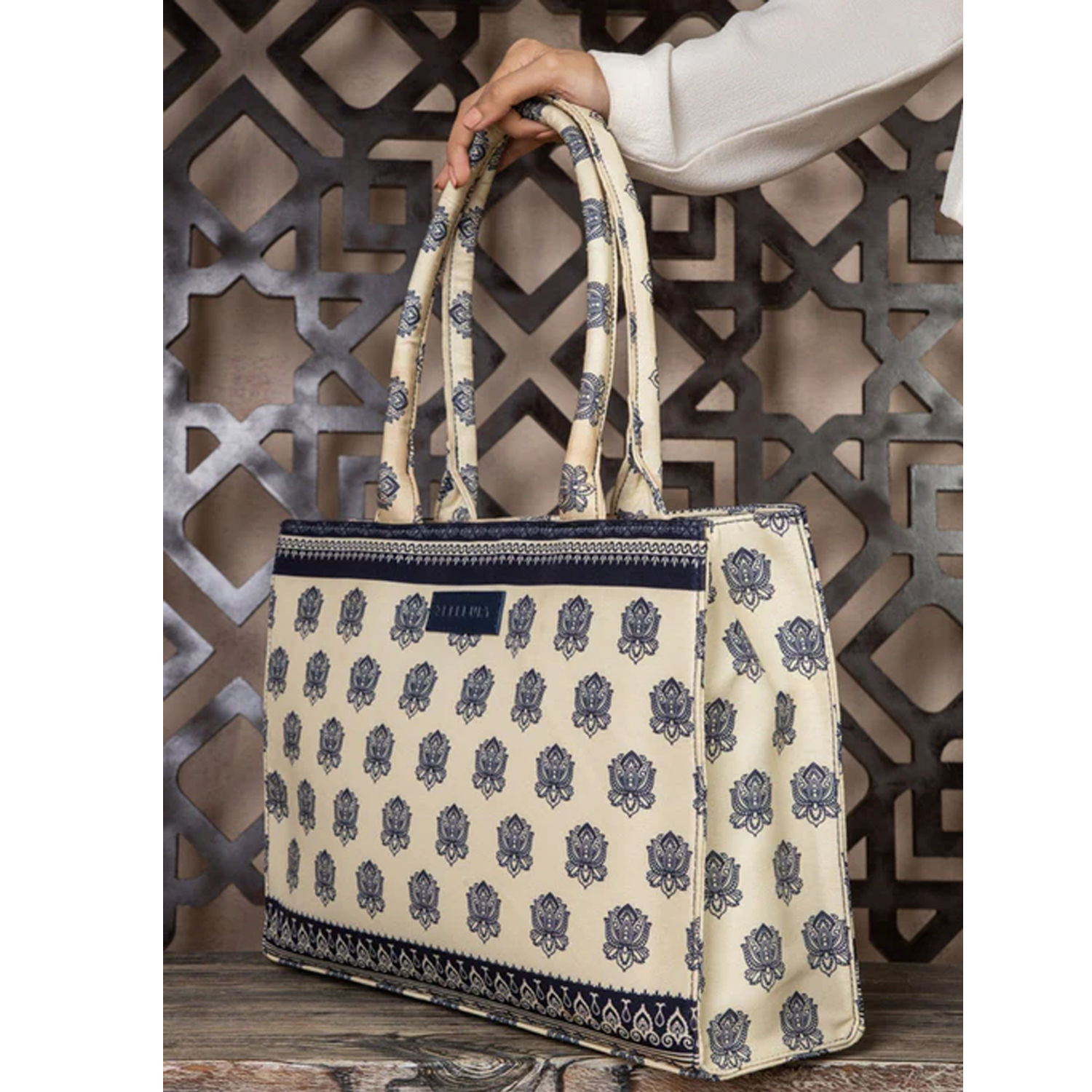 ZELLBURY Premium Canvas Tote Bag – Artistic Heritage & Floral Print with Reinforced Handles - Image 3