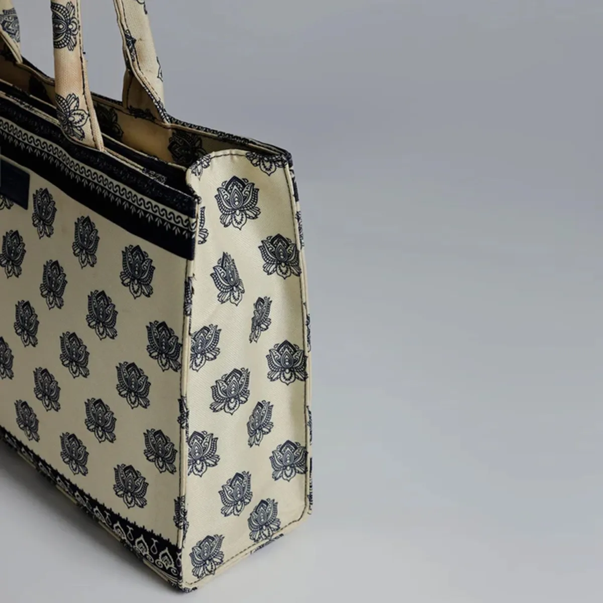ZELLBURY Premium Canvas Tote Bag – Artistic Heritage & Floral Print with Reinforced Handles - Image 4