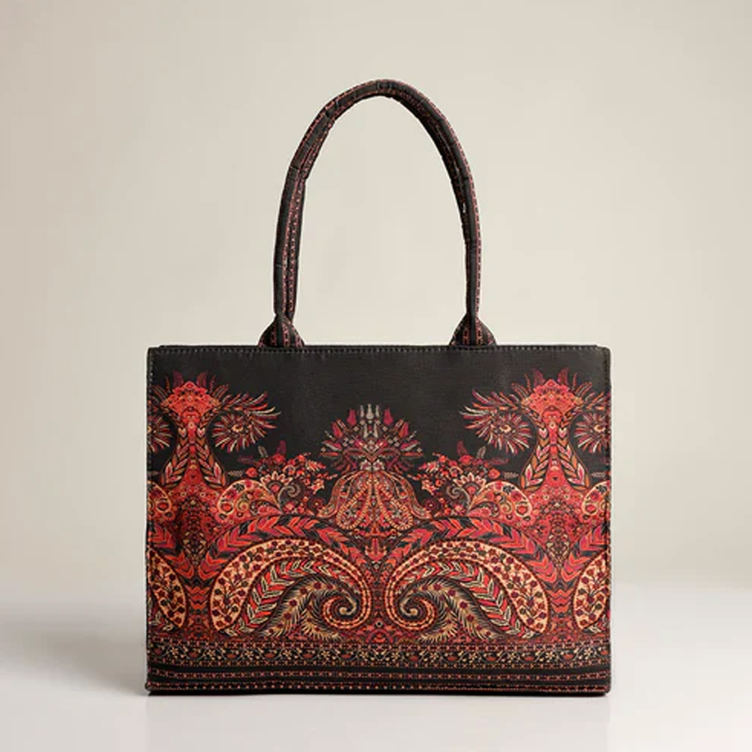 ZELLBURY Premium Canvas Tote Bag – Artistic Heritage, Floral & Mandala Print with Reinforced Handles