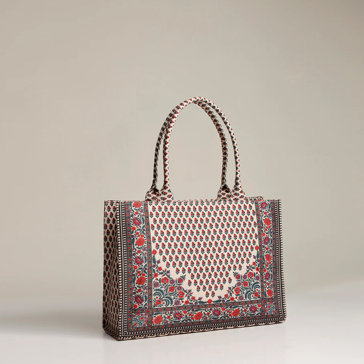 ZELLBURY Premium Canvas Tote Bag – Artistic Heritage, Floral & Mandala Prints - Image 4