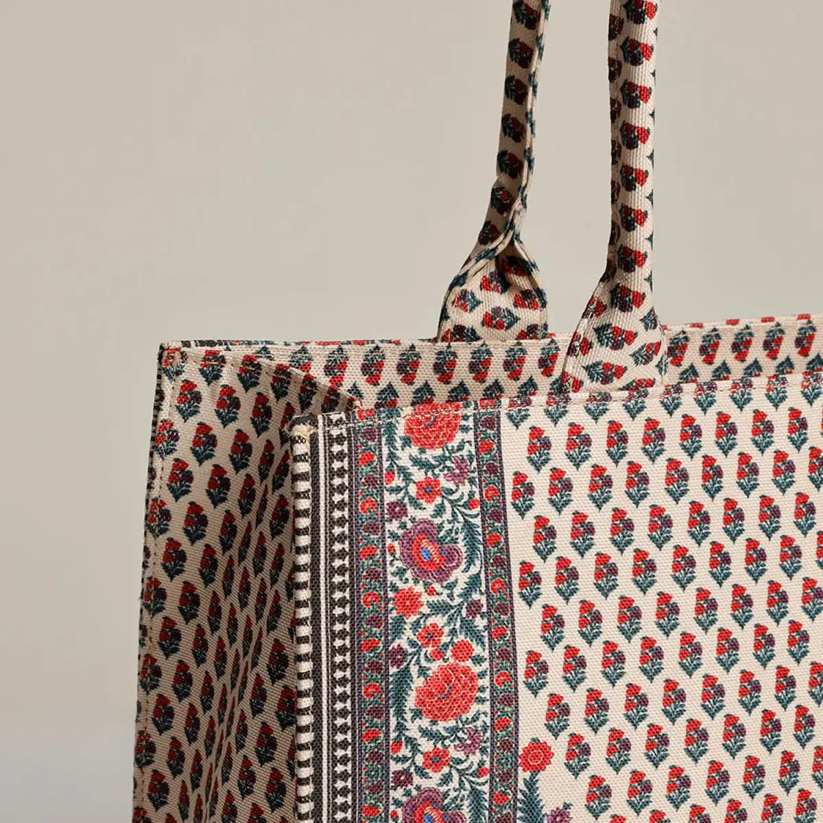 ZELLBURY Premium Canvas Tote Bag – Artistic Heritage, Floral & Mandala Prints - Image 6