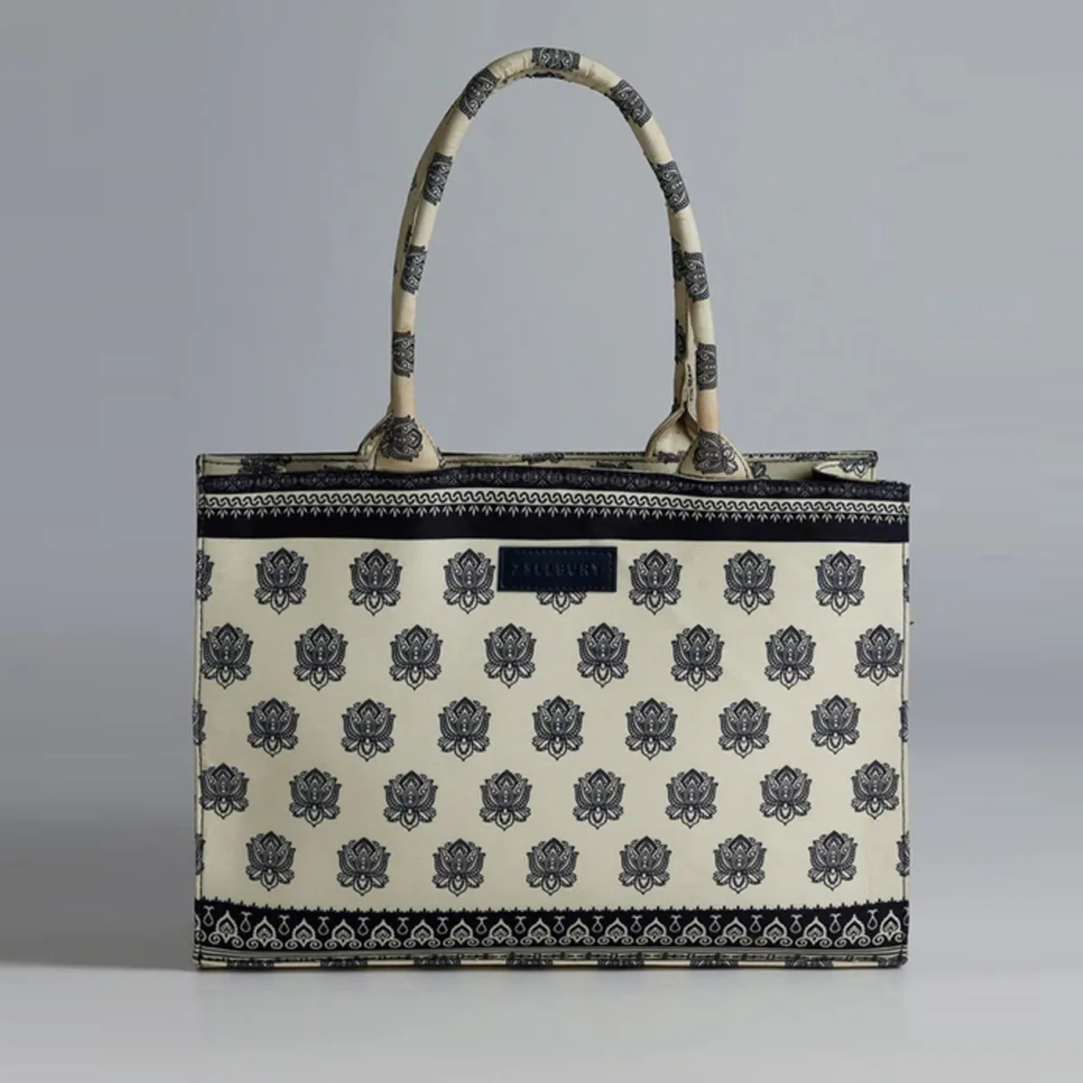 ZELLBURY Premium Canvas Tote Bag – Artistic Heritage & Floral Print with Reinforced Handles