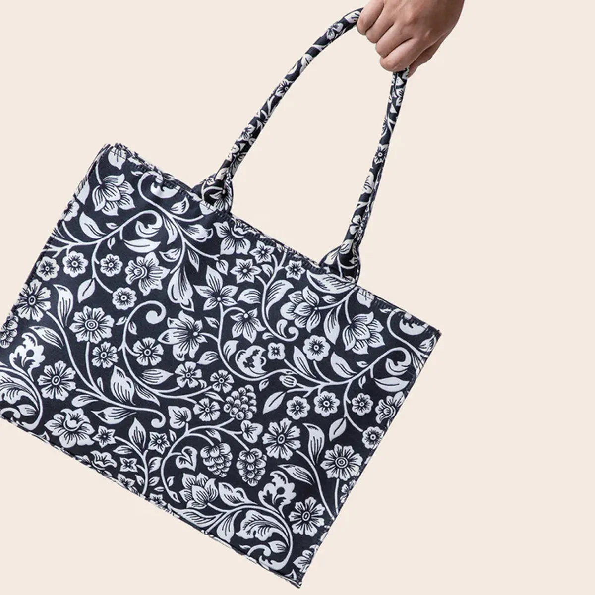 ZELLBURY Premium Canvas Tote Bag – Artistic Heritage, Floral & Mandala Prints - Image 2