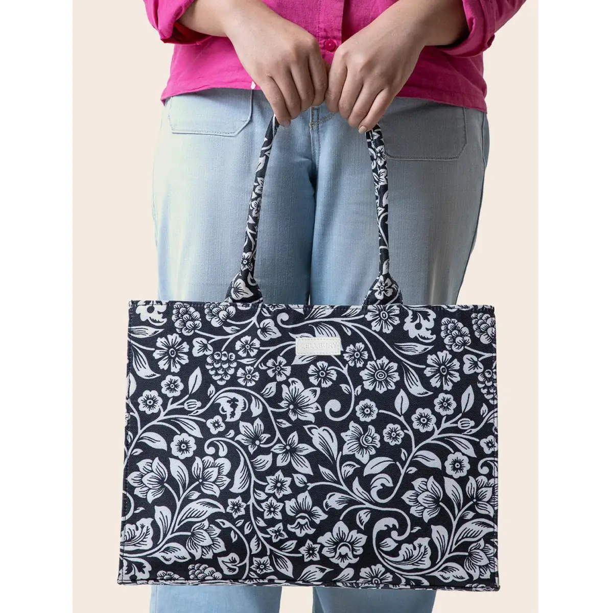ZELLBURY Premium Canvas Tote Bag – Artistic Heritage, Floral & Mandala Prints - Image 5