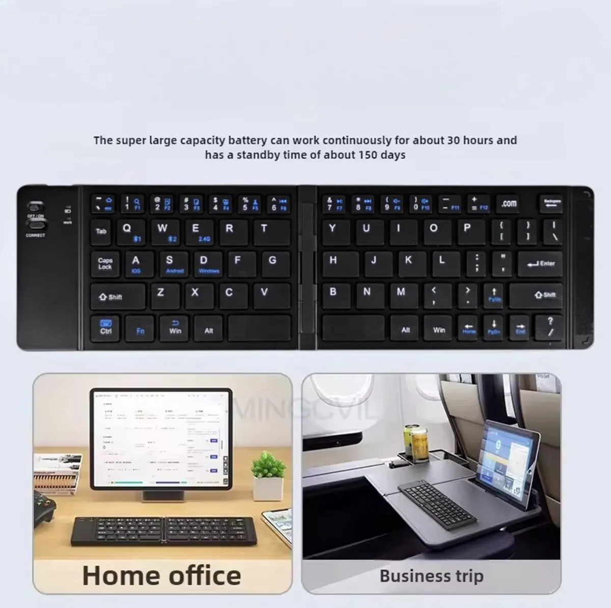 Wireless Foldable Keyboard – 65 Keys, Dual Mode, Bluetooth, 150mAh - Image 9
